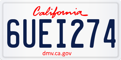 CA license plate 6UEI274