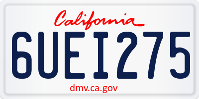 CA license plate 6UEI275