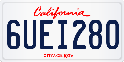CA license plate 6UEI280