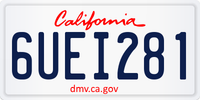 CA license plate 6UEI281
