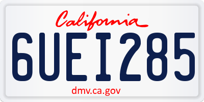 CA license plate 6UEI285