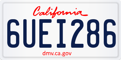 CA license plate 6UEI286