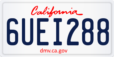 CA license plate 6UEI288
