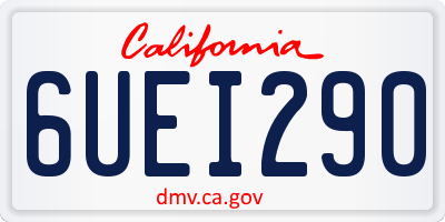 CA license plate 6UEI290