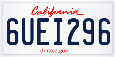 CA license plate 6UEI296