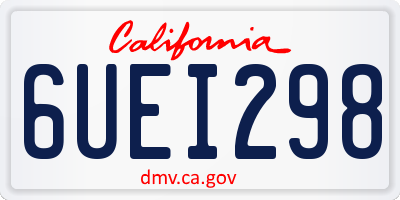 CA license plate 6UEI298