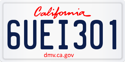CA license plate 6UEI301