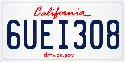 CA license plate 6UEI308