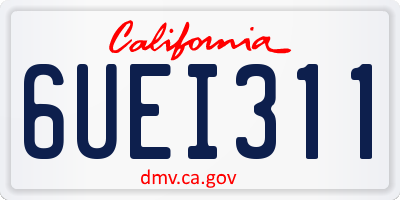 CA license plate 6UEI311
