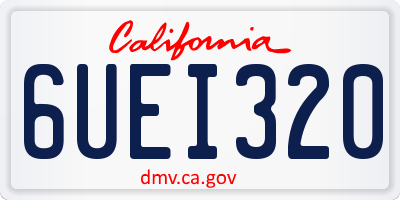 CA license plate 6UEI320
