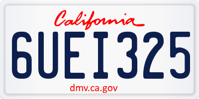 CA license plate 6UEI325