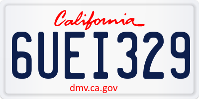 CA license plate 6UEI329