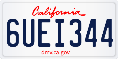 CA license plate 6UEI344