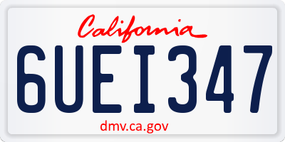 CA license plate 6UEI347