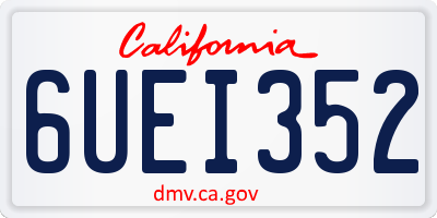 CA license plate 6UEI352