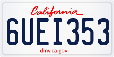 CA license plate 6UEI353