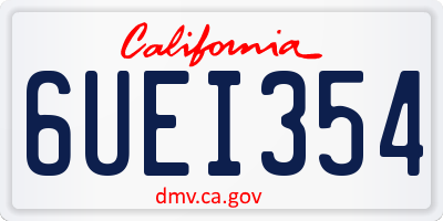 CA license plate 6UEI354