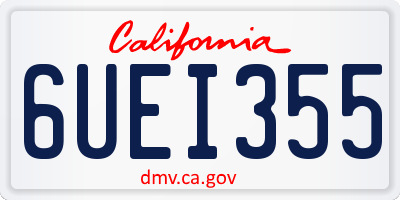 CA license plate 6UEI355