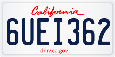 CA license plate 6UEI362