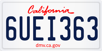 CA license plate 6UEI363