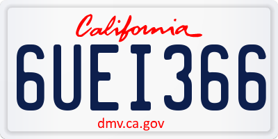 CA license plate 6UEI366