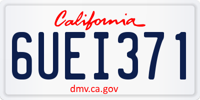 CA license plate 6UEI371