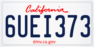 CA license plate 6UEI373