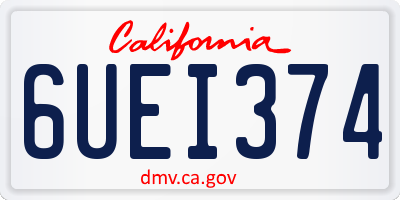 CA license plate 6UEI374