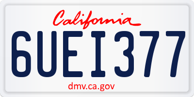 CA license plate 6UEI377