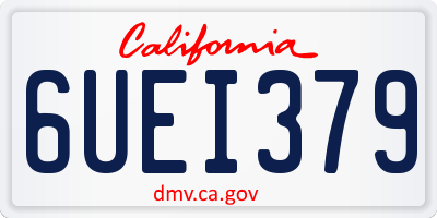 CA license plate 6UEI379