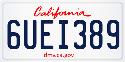 CA license plate 6UEI389