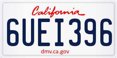 CA license plate 6UEI396
