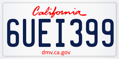 CA license plate 6UEI399