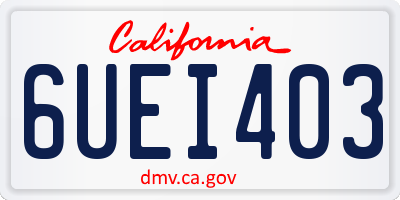 CA license plate 6UEI403