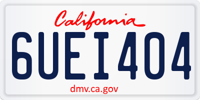 CA license plate 6UEI404