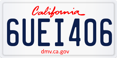 CA license plate 6UEI406