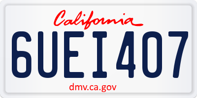 CA license plate 6UEI407