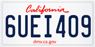 CA license plate 6UEI409