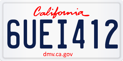 CA license plate 6UEI412