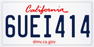 CA license plate 6UEI414