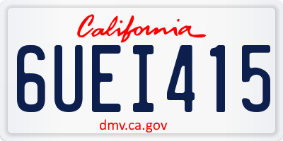 CA license plate 6UEI415