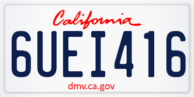 CA license plate 6UEI416