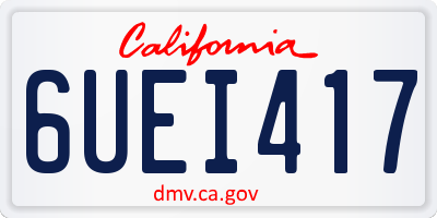 CA license plate 6UEI417