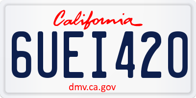 CA license plate 6UEI420