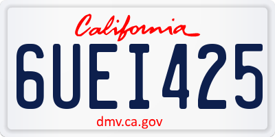 CA license plate 6UEI425