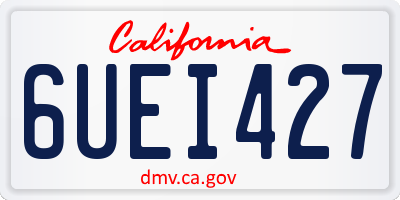 CA license plate 6UEI427