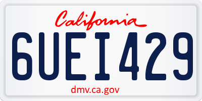 CA license plate 6UEI429