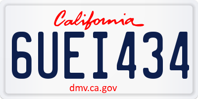 CA license plate 6UEI434