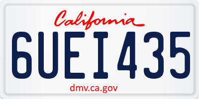 CA license plate 6UEI435