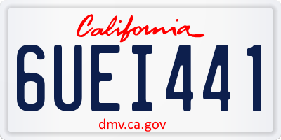 CA license plate 6UEI441